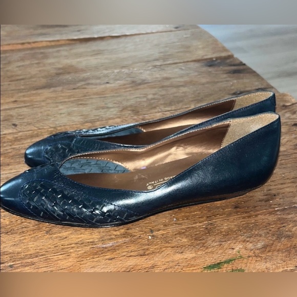Bandolino Dark Blue Woven Pointed Toe Flats - Picture 3 of 4
